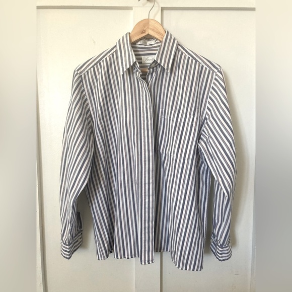 Foxcroft Tops - FOXCROFT striped button down shirt size 12 100% cotton